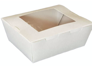 Medium Bamboo Paper Salad Container w/PLA window - #8