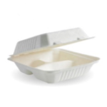 BAGASSE CLAMSHELLS 8"x8.7" 3-Comp