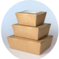 Large Kraft Paper Salad Containers W/PLA Window (FU) #3 - Image 2