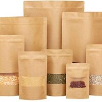 Food Grade Kraft Paper Ziplock Bags 12×20+4cm - Image 2