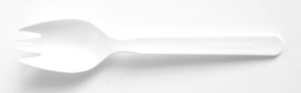 6" SPORK, White, with OPP bag